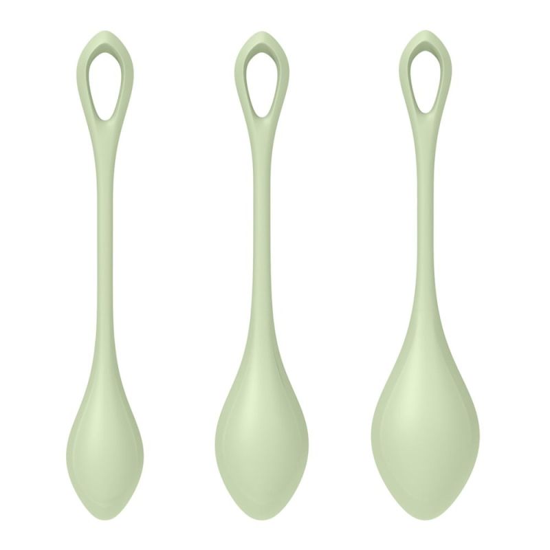 Набір вагінальних кульок Satisfyer Yoni Power 2 light, зелений вид 5