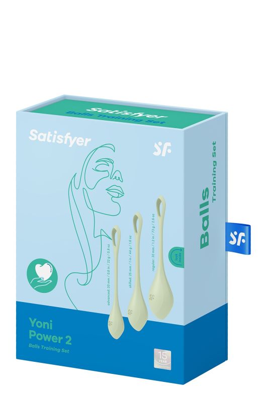 Набір вагінальних кульок Satisfyer Yoni Power 2 light, зелений вид 6