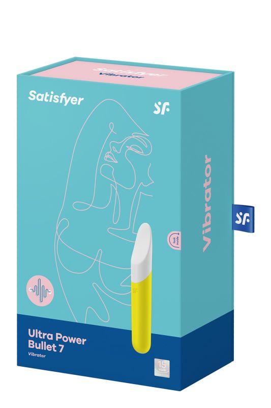 Віброкуль з плоским вигнутим наконечником Satisfyer Ultra Power Bullet 7 жовтий вид 5