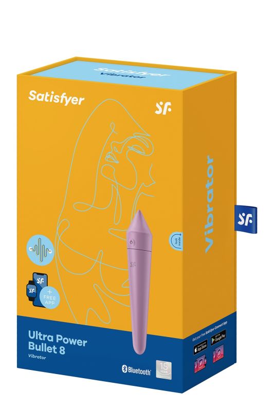 Потужна віброкуля з функцією керування смартфоном Satisfyer Ultra Power Bullet 8, бузковий вид 6