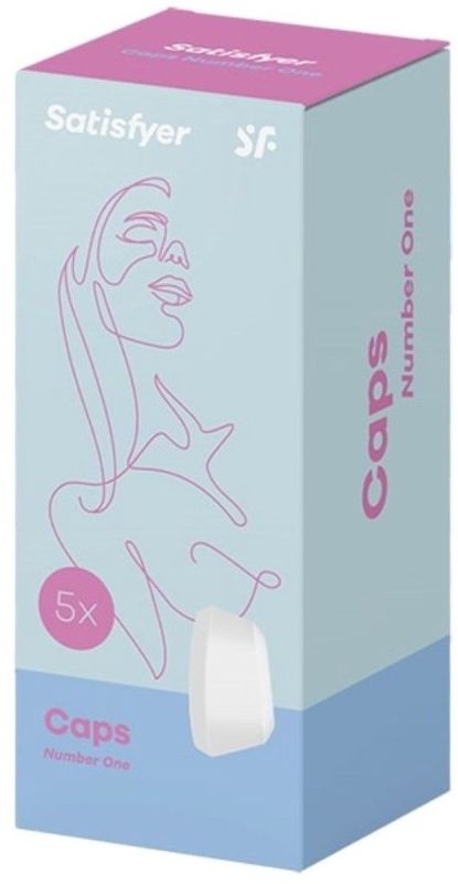 Набір змінних насадок на вакуумний стимулятор Satisfyer Caps Number One білий, 5 шт. вид 6