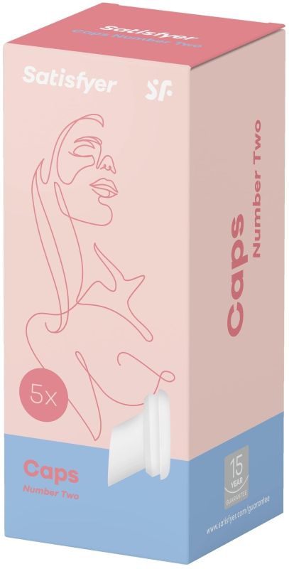 Набір змінних насадок на вакуумний стимулятор Satisfyer Caps Number Two білий, 5 шт. вид 6