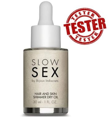 ТЕСТЕР/Мирцяюча суха олія-шиммер Slow Sex by Bijoux Indiscrets (при покупці 10 од., тестер за 1 грн)