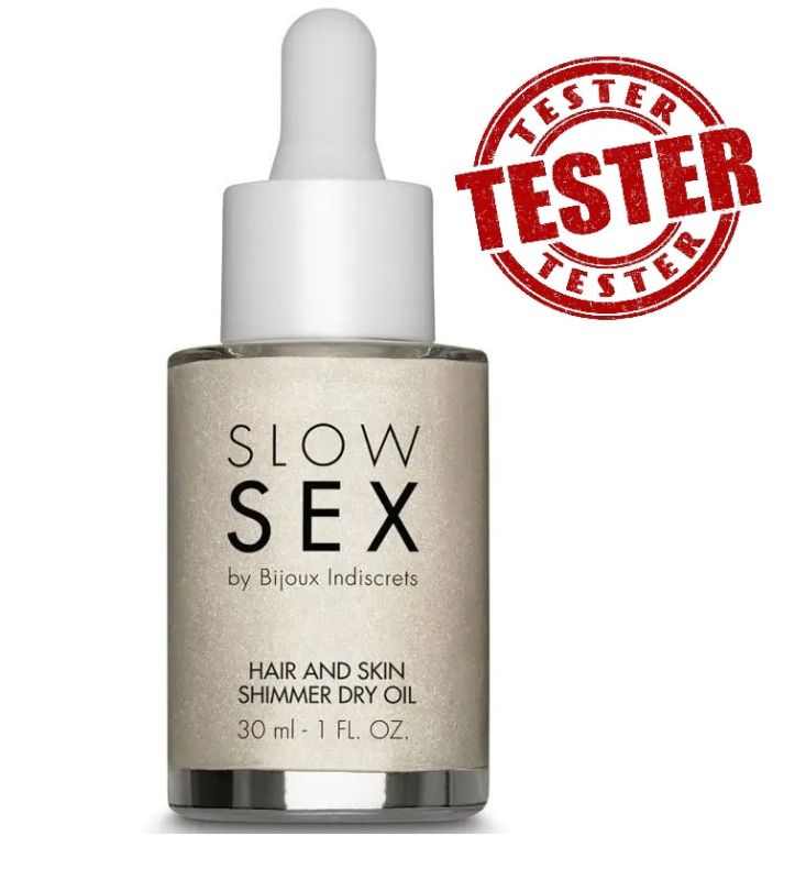 ТЕСТЕР/Мирцяюча суха олія-шиммер Slow Sex by Bijoux Indiscrets (при покупці 10 од., тестер за 1 грн) вид 2