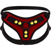 Трусики для страпону Taboom Bondage in Luxury з кільцевим кріпленням, червоно-чорні, OS