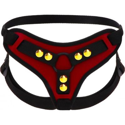 Трусики для страпону Taboom Bondage in Luxury з кільцевим кріпленням, червоно-чорні, OS