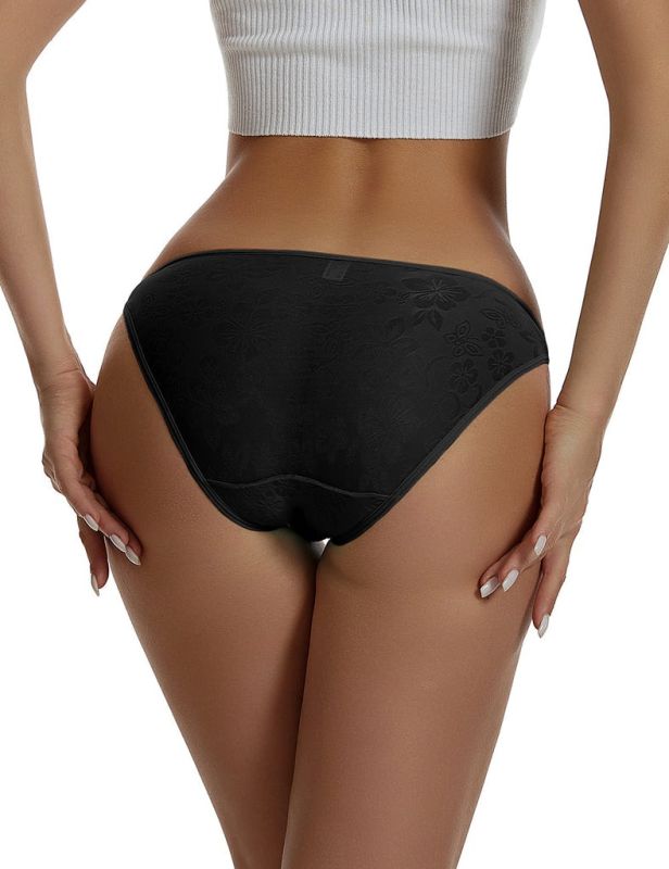 Мереживні трусики з декоративними стрепами Star Night, чорний (без коробки) вид 5