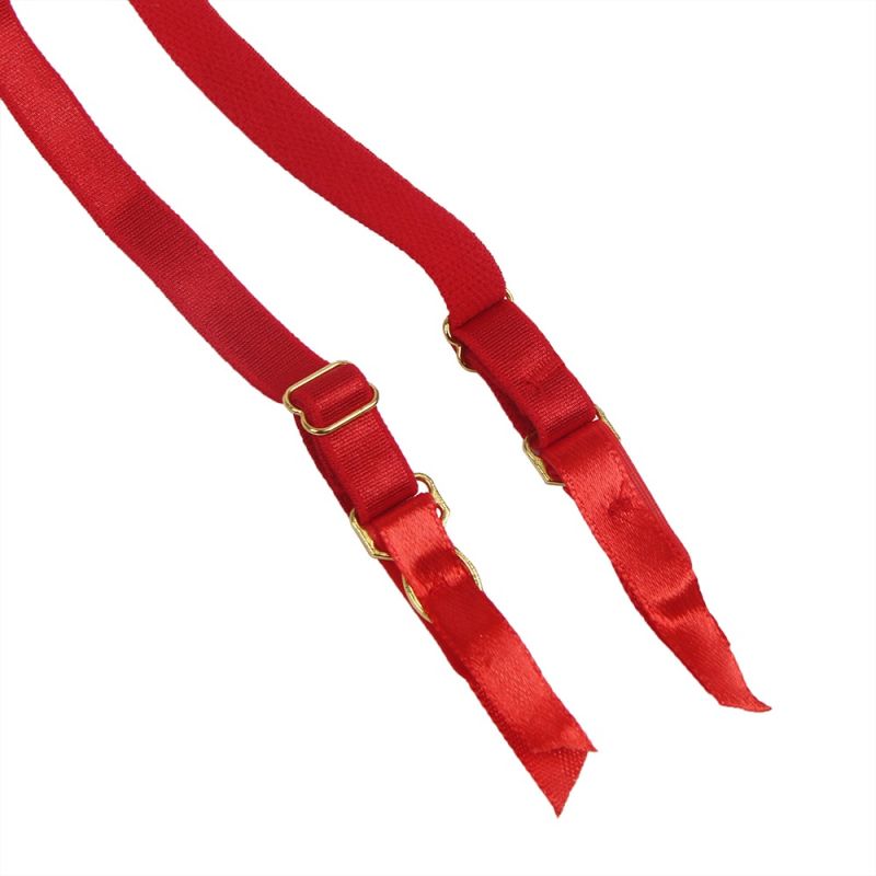 Трусики з підв'язками для панчох та мереживними вставками Star Night червоні, M/L вид 5