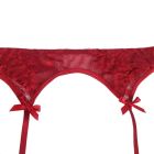 Сексуальные кружевные трусики Star Night с поясом и подвязками для чулок, красный вид 6
