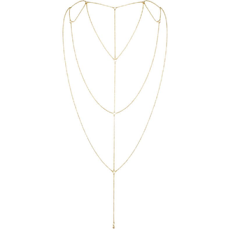 Цепочка для спины Bijoux Indiscrets Magnifique Back and Cleavage Chain - Gold, украшение для тела вид 6