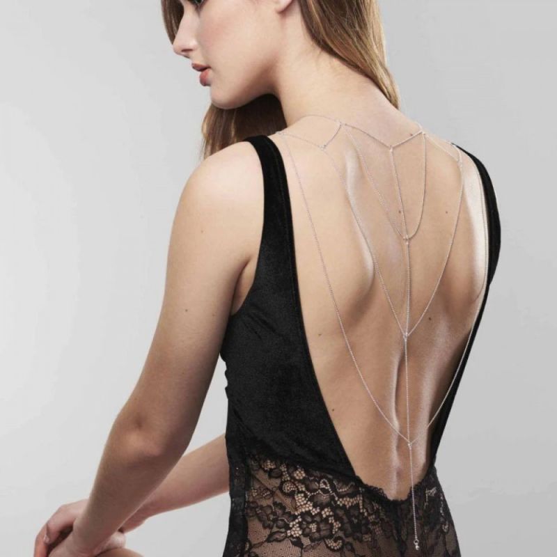 Ланцюжок для спини Bijoux Indiscrets Magnifique Back and Cleavage Chain -Silver, прикраса для тіла вид 2