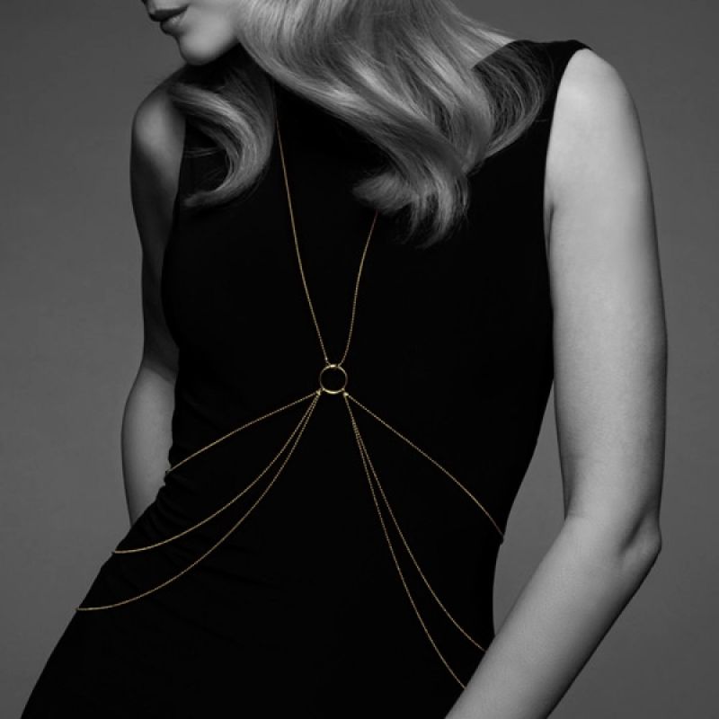 Ланцюжок для тіла Bijoux Indiscrets Magnifique 8 Body Chain - Gold, прикраса для тіла вид 3