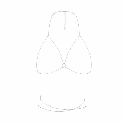 Ланцюжок портупея Bijoux Indiscrets Magnifique Bra Chain - Silver, прикраса на тіло
