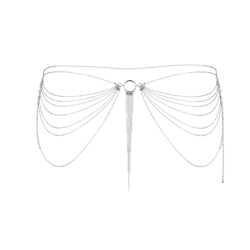 Цепочка трусики или бюст Bijoux Indiscrets Magnifique Waist Chain - silver, украшение на тело вид 3
