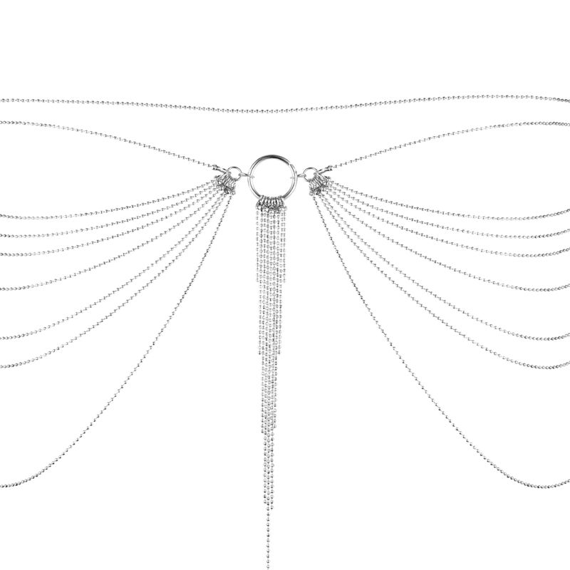 Цепочка трусики или бюст Bijoux Indiscrets Magnifique Waist Chain - silver, украшение на тело вид 4