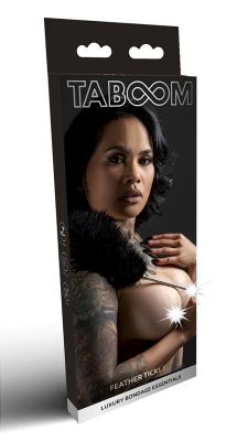 Тіклер-перо чорне Taboom Luxury Bondage Essentials на довгій сріблястій ручці