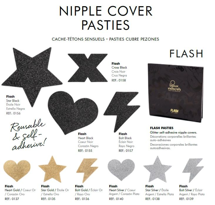 Украшение для груди Flash - Heart Black Bijoux Indiscrets вид 8