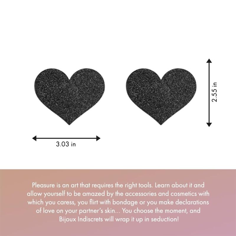 Прикраса для грудей Flash - Heart Black Bijoux Indiscrets вид 6