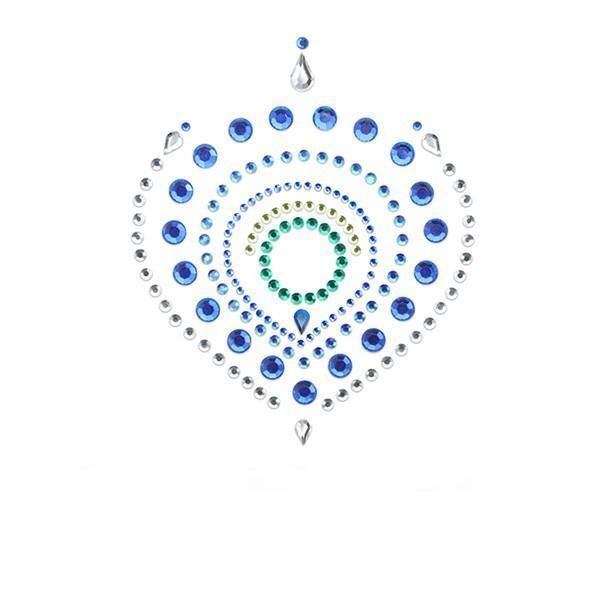 Украшения для груди и бикини со стразами Bijoux Indiscrets Flamboyant изумрудно-голубой вид 11