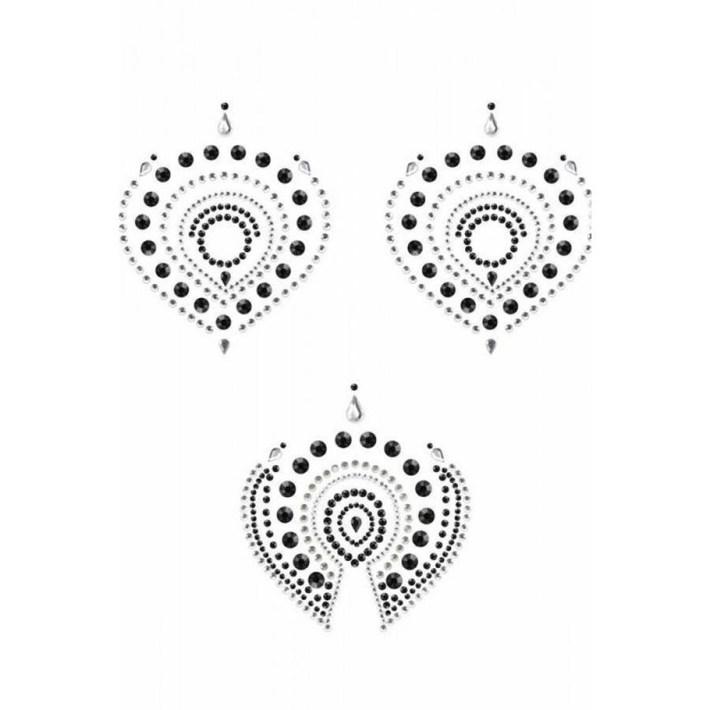 Украшения для груди и бикини со стразами Flamboyant от Bijoux Indiscrets, серебристо-чёрные вид 4