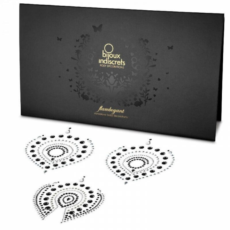 Украшения для груди и бикини со стразами Flamboyant от Bijoux Indiscrets, серебристо-чёрные вид 5