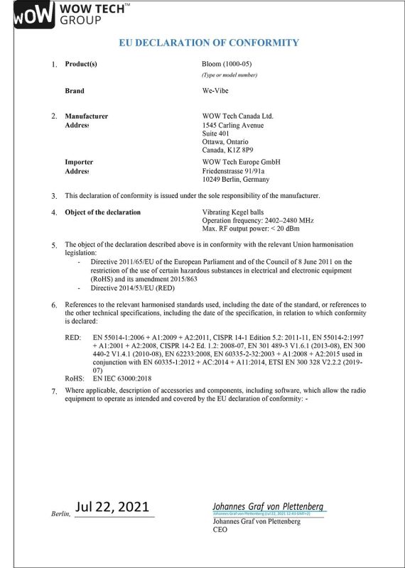 Вагінальні кульки з вібрацією We-Vibe Bloom Kegel Balls вид 10