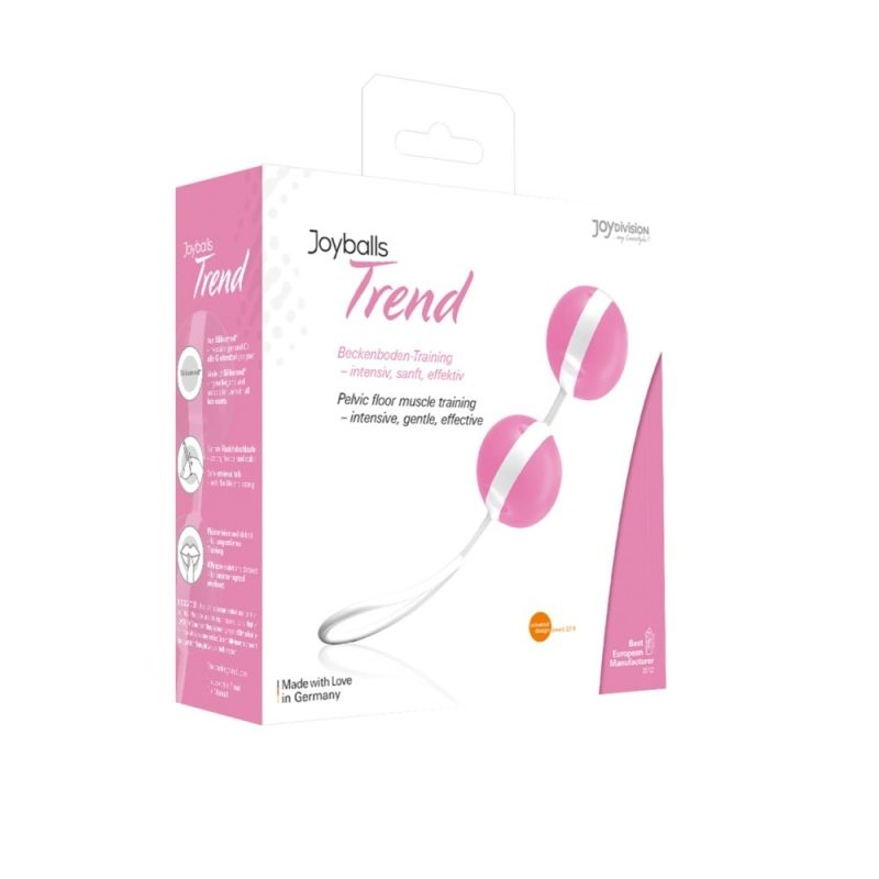 Вагинальные шарики Joydivision Joyballs Trend, розово-белые, 3,5 см вид 3