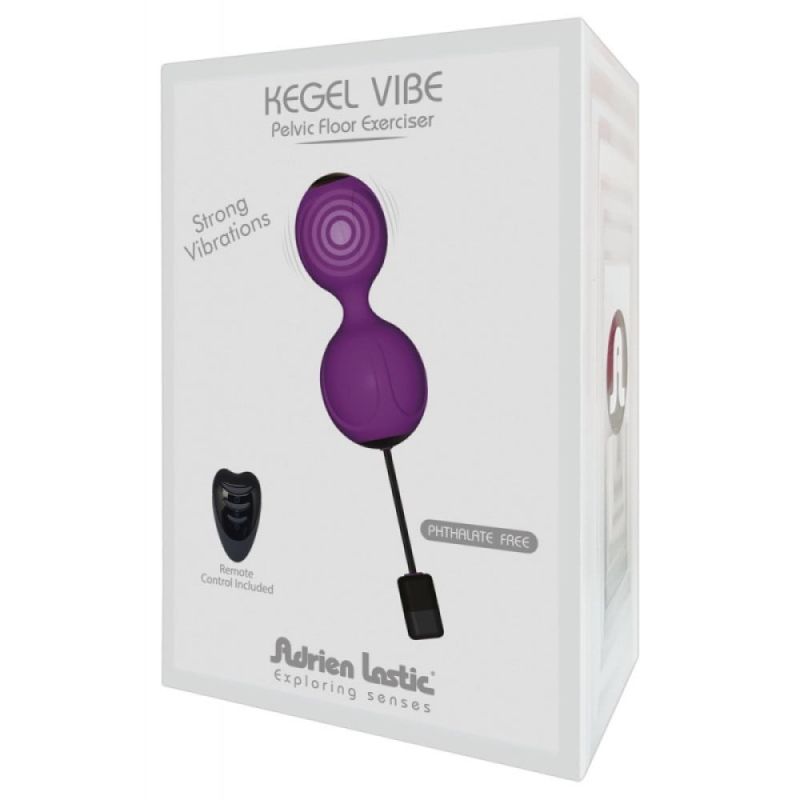 Вагінальні кульки з вібрацією та пультом Adrien Lastic силіконові, фіолетові вид 6