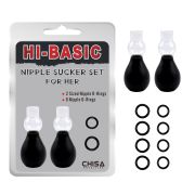 Вакуумні стимулятори для сосків Chisa Hi Basic Nipple Sucker Set чорні, 2 шт.