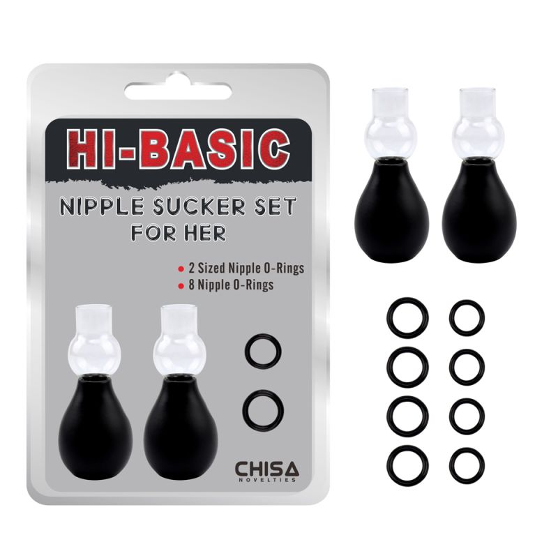 Вакуумные стимуляторы для сосков Chisa Hi Basic Nipple Sucker Set черные, 2 шт. вид 2