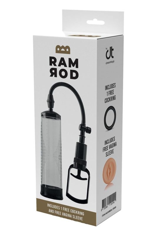 Вакуумная помпа для пениса Dream Toys Ramrod с кольцом и насадкой в виде вагины в наборе вид 2