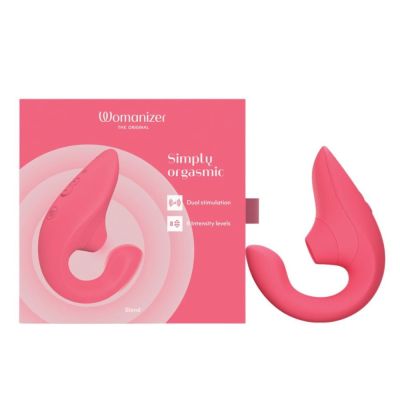 Стимулятор точки G и клитора Womanizer Blend Pink вакуум и вибрация, нежно-розовый