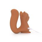 Вакуумний кліторальний стимулятор з вібрацією 2 в 1 у формі білочки Sweet Em Velvet Lure Brown вид 6