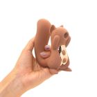 Вакуумний кліторальний стимулятор з вібрацією 2 в 1 у формі білочки Sweet Em Velvet Lure Brown вид 8