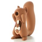 Вакуумний кліторальний стимулятор з вібрацією 2 в 1 у формі білочки Sweet Em Velvet Lure Brown вид 2