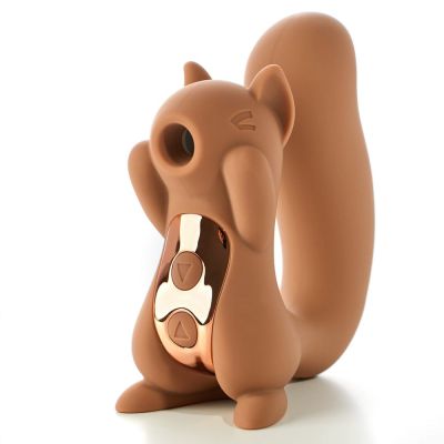 Вакуумний кліторальний стимулятор з вібрацією 2 в 1 у формі білочки Sweet Em Velvet Lure Brown