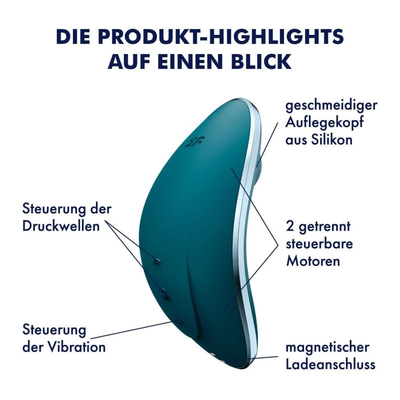 Вакуумний кліторальний стимулятор Satisfyer Vulva Lover 1 із вібрацією, синій вид 7