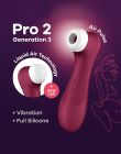 Вакуумний кліторальний стимулятор Satisfyer Pro 2 Generation 3 Satisfyer Liquid Air, бордовий вид 7