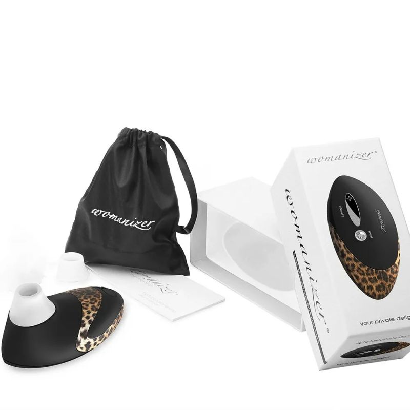 Вакуумный клиторальный стимулятор Womanizer Pro W-500 с леопардовым принтом вид 6
