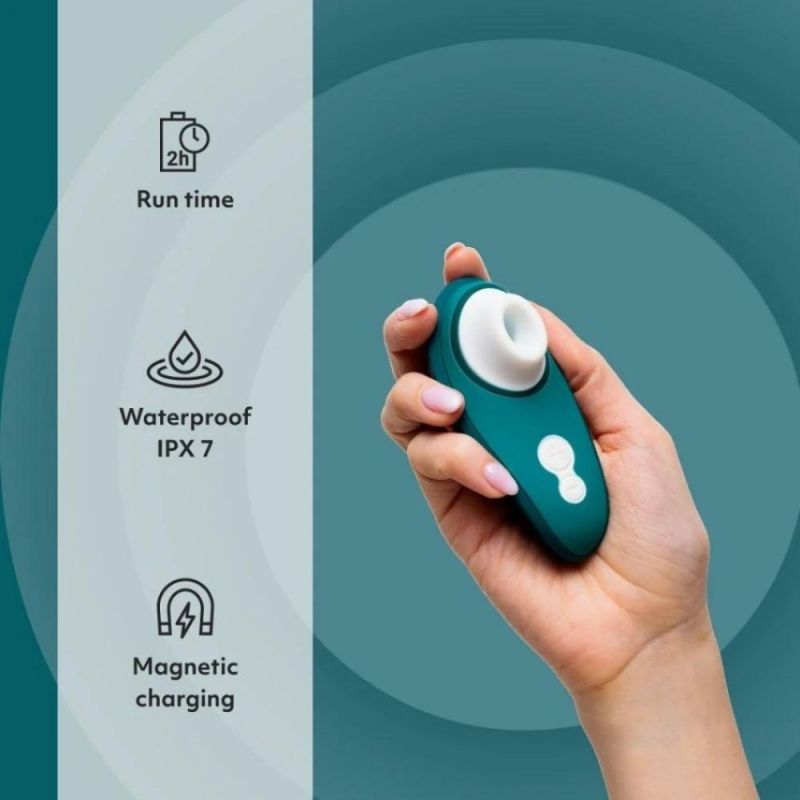 Вакуумний кліторальний стимулятор Womanizer Liberty 2 Dark Petrol, синій вид 11