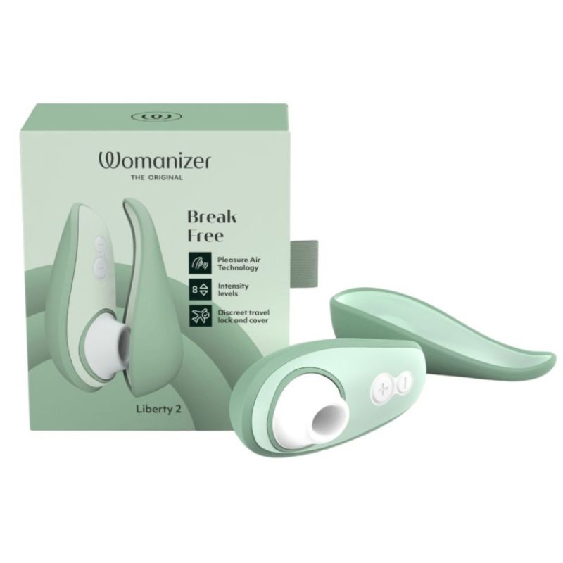 Вакуумний кліторальний стимулятор, Womanizer Liberty 2 Sage, світло-зелений вид 2