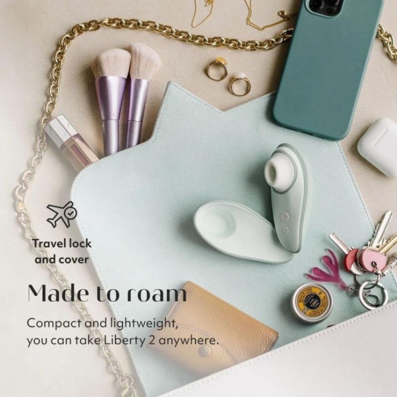 Вакуумний кліторальний стимулятор, Womanizer Liberty 2 Sage, світло-зелений вид 12