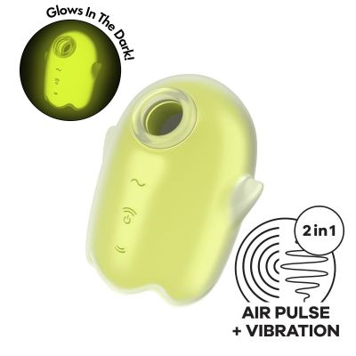 Вакуумний кліторальний вібратор із флуоресцентною поверхнею Satisfyer Glowing Ghost, жовтий