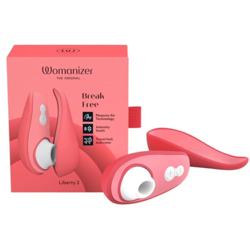 Вакуумный клиторальный вибратор Womanizer Liberty 2 Vibrant Rose, розовый вид 2