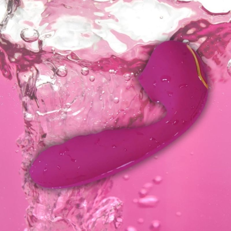 Вакуумный стимулятор BeYourLover Tara Purple с вагинальным отростком и подогревом, фиолетовый вид 3