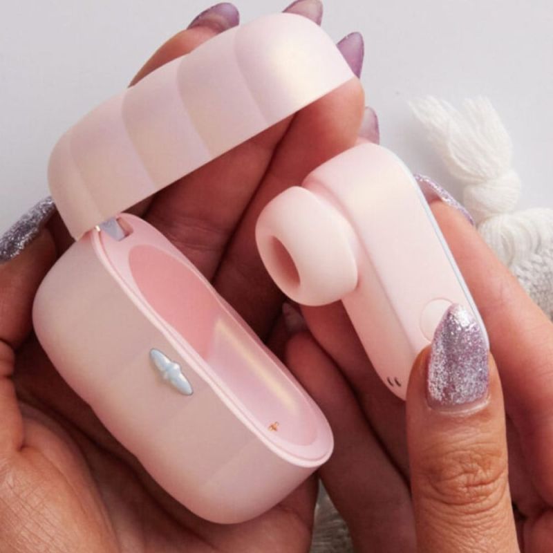 Вакуумний стимулятор для клітора BeYourLover Alggie в кейсі у формі навушника, рожевий вид 12