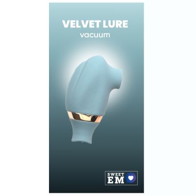 Вакуумный стимулятор для клитора Sweet Em с функцией лизания (подвижный язычок), голубой