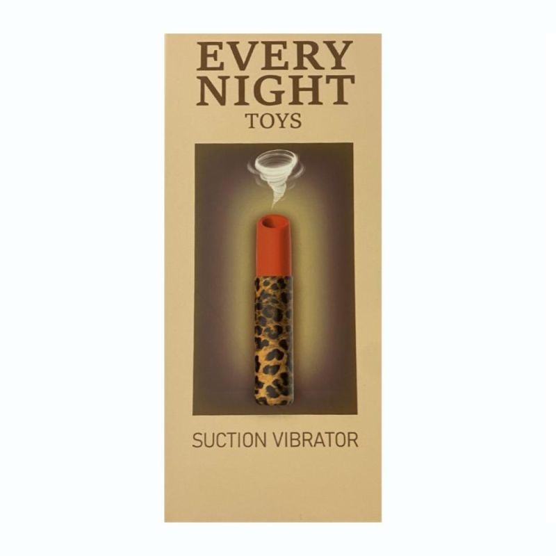 Вакуумный стимулятор клитора Every Night Toys в форме помады, леопардовый принт вид 4