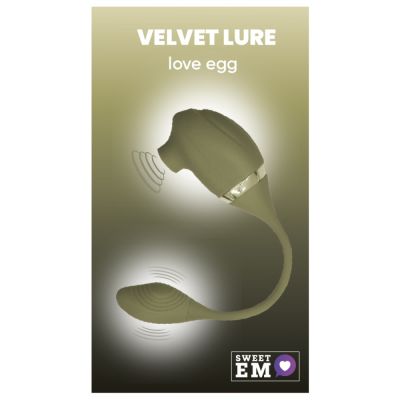 Вакуумный стимулятор клитора с вибрирующим хвостиком для точки G Sweet Em Velvet Lure, зеленый