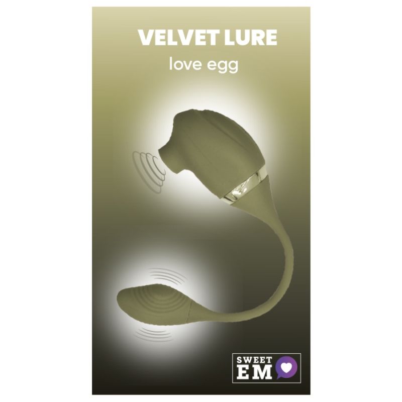 Вакуумный стимулятор клитора с вибрирующим хвостиком для точки G Sweet Em Velvet Lure, зеленый вид 2
